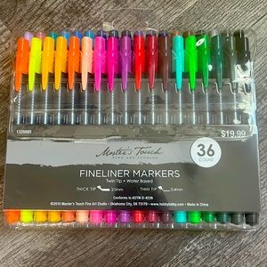 Brand new masters touched fine line markers. 36 dual sized end and water-based.